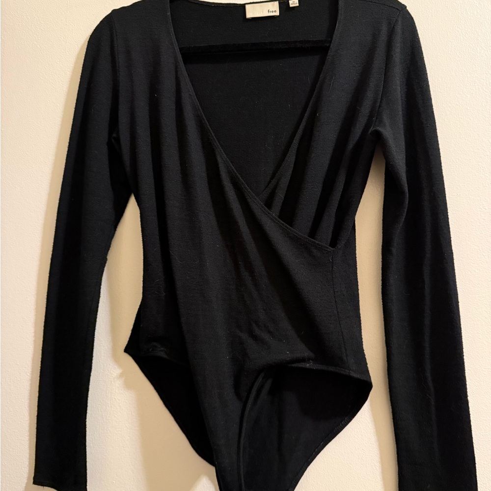 Aritzia Black Wrap Bodysuit